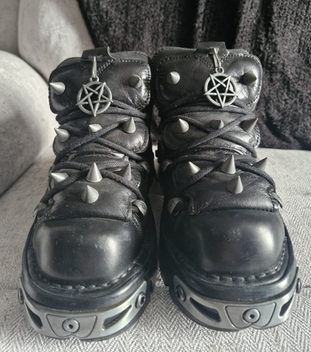 New rock black gothic ankle - black,