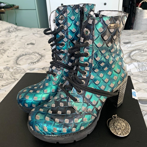 New rock women leather - new, women's