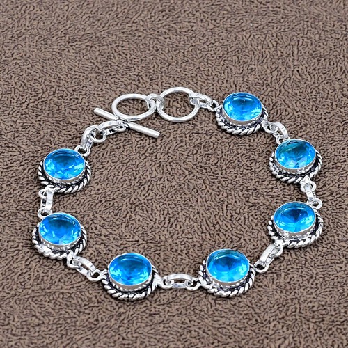 Blue topaz bracelet - blue,