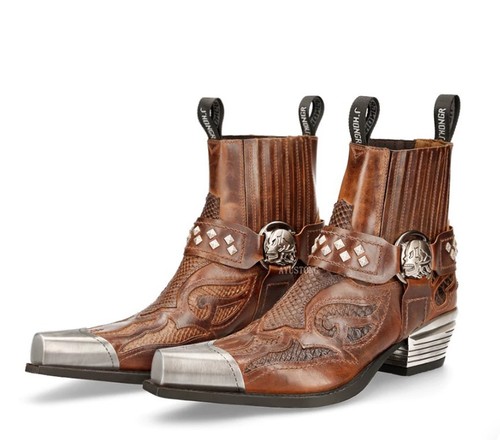 New rock brown ankle boots - rock,