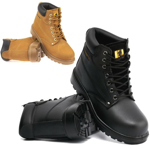 Mens leather safety boots - mens,