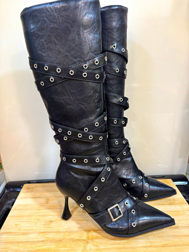Women black leather knee - women’s,