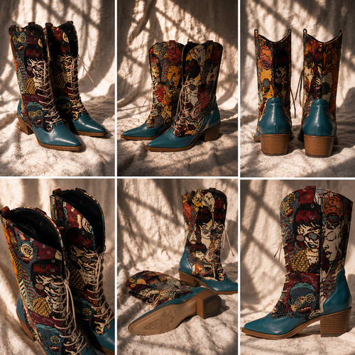 Turquoise comic style cowboy