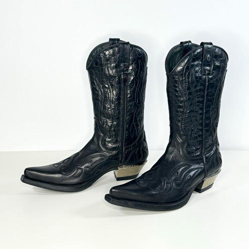 New rock black leather - black,