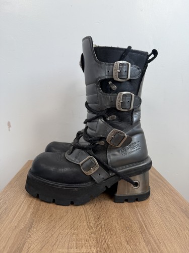 New rock boots black - rock,