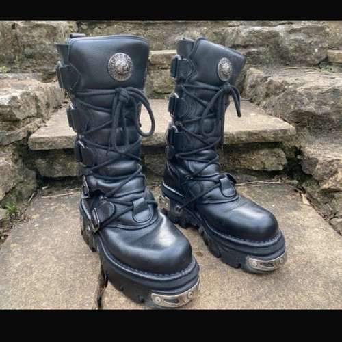 New rock black leather - new,