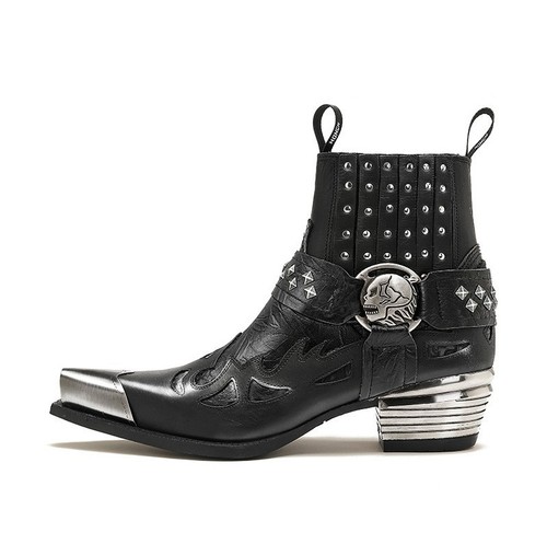 New rock black ankle - new, boots
